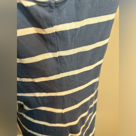 NWT sz S white blue stripe gauzy cotton double knot shirttail tank top - Picture 5 of 7